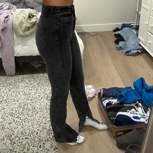 Black Zara split leg jeans size 6